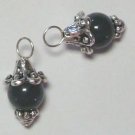 DARK Green Chalcedony INTERCHANGEABLE Earring Charms SS