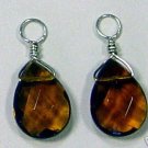 Amber Quartz INTERCHANGEABLE Earring Jacket Charms SS