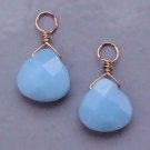 Small Blue Qtz INTERCHANGEABLE Earring Jacket Charms YG