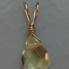 SM Lemon Quartz Teardrop Pendant YOUR CHOICE YG or SS