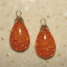 Fancy Gold Amber INTERCHANGEABLE Earring Charms YG or SS