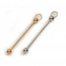 One Screw Off INTERCHANGEABLE Bead Pin Holder YOUR CHOICE Silver or Gold 2.5"