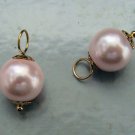 Palest Pink 10mm Glass Pearl INTERCHANGEABLE Earring Charms YG or SS