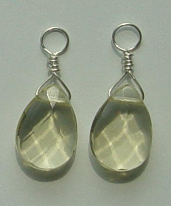 Yellow Quartz INTERCHANGEABLE Earring Jacket Charms SS