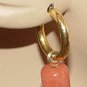 Cherry Quartz Tube INTERCHANGEABLE Earring Charms YG