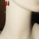 CHRISTMAS Ruby Red Triple Stone Briolette Pendant YG