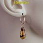 Large 9x20mm Tortoise Czech Teardrop INTERCHANGEABLE Earring Charms YG or SS