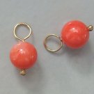 Simply Elegant 7mm Salmon Coral INTERCHANGEABLE Earring Charms YG or SS