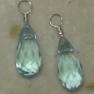 Long Aqua Blue INTERCHANGEABLE Earring Charms SS