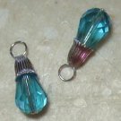 Fancy Topaz Blue INTERCHANGEABLE Earring Charms Silver