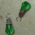 Fancy Green INTERCHANGEABLE Earring Charms Silver