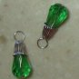 Fancy Green INTERCHANGEABLE Earring Charms Silver