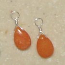 Orange Chalcedony INTERCHANGEABLE Earring Charms SILVER
