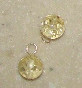 10mm Genuine LT Amber INTERCHANGEABLE Earring Charms YG