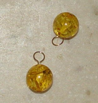 10mm Genuine Amber INTERCHANGEABLE Earring Charms YG