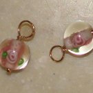 Lampwork Rose 3 INTERCHANGEABLE Earring Charms YG or SS