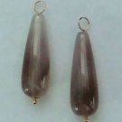10x30mm Smoky Gray Agate INTERCHANGEABLE Earring Charms YG or SS
