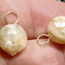 10mm Creamy & White Mother of Pearl INTERCHANGEABLE Earring Charms YG or SS