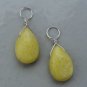 SMALL - MED Yellow Lemon Lime Opal INTERCHANGEABLE Earring Charms Silver