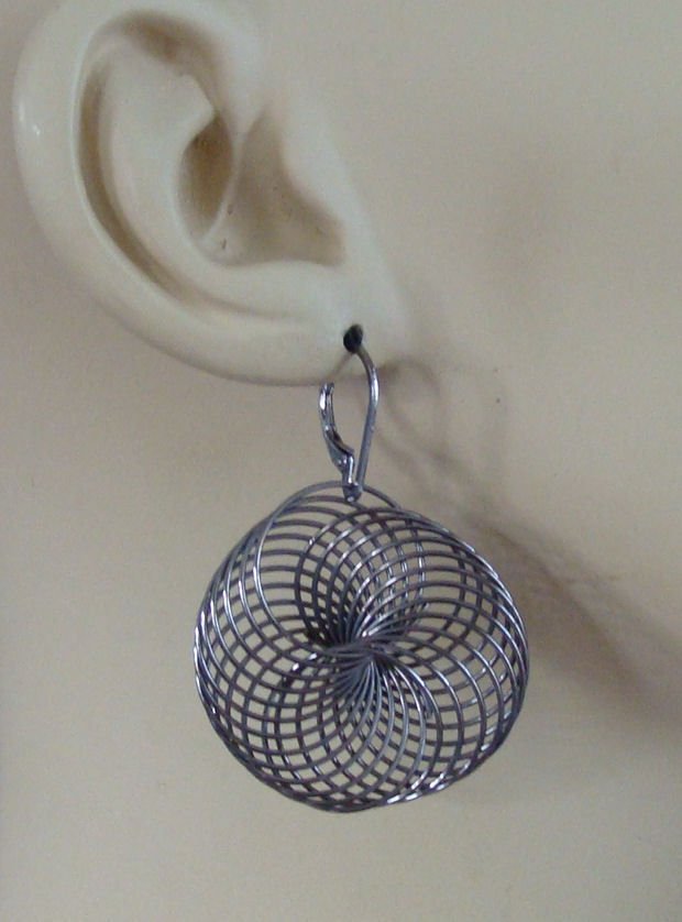2" Extra Large Gunmetal Spirals INTERCHANGEABLE Earrings Charms + Leverbacks