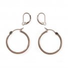 Antique Copper 1 1/4" Hoops and INTERCHANGEABLE Lever Back Earrings SET