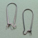 One Pair INTERCHANGEABLE Stainless Steel Earring Wires Dark Silver 25mm
