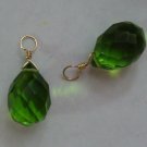 Large 11x16 Bright Green INTERCHANGEABLE Earring Charms CHOICE YG or SS