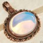 White Opalite Rose Gold Colored Copper SLIDE Pendant