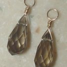 Smoky Quartz Tears INTERCHANGEABLE Earring Charms YG