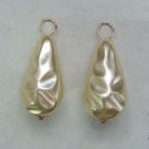 11x22mm Cream Teardrop Faux Pearl INTERCHANGEABLE Earring Charms ROSE GOLD