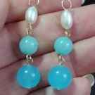 AAA Pearl, Amazonite & Peruvian Opal INTERCHANGEABLE Earring Charms YG or SS