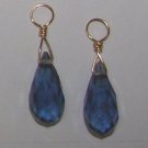 Small-MED Iolite Blue CZ INTERCHANGEABLE Earring Charms YG