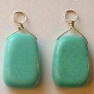 10x17mm Turquoise INTERCHANGEABLE Earring Charms SS