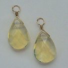 Large Pale Yellow Opalite Teardrops INTERCHANGEABLE Earring Charms YG or SS
