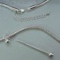 INTERCHANGEABLE Bead Pin Holder PLUS 3mm Snake Chain in Silver or Bronze 18-20"