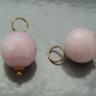 Palest Pink Micro Faceted 10mm INTERCHANGEABLE Earring Charms CHOICE YG or SS
