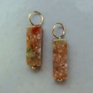 Pink & Green Jasper Like Ukanite INTERCHANGEABLE Earring Charms CHOICE YG or SS