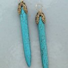 2" Turquoise Howlite Spikes INTERCHANGEABLE Earring Charms CHOICE YG or SS