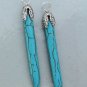 2" Turquoise Howlite Spikes INTERCHANGEABLE Earring Charms CHOICE YG or SS