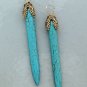 2" Turquoise Howlite Spikes INTERCHANGEABLE Earring Charms CHOICE YG or SS
