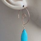 Long 1 3/8" Turquoise Howlite INTERCHANGEABLE Earring Charms CHOICE YG or SS