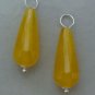 Faceted Yellow Jade INTERCHANGEABLE Earring Charms YOUR CHOICE YG or SS