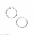 NON PIERCED 15mm HOOPS Silver Plated Perfect for Charms 4 Ear Nose or Lip