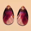 INTERCHANGEABLE Swarovski MATCHED PAIR 22mm BiColor Amethyst Earring Charms
