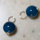 8mm Dark Cyan Blue INTERCHANGEABLE Earring Charms YG or SS