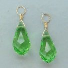 LG 10x18mm Mint Green Briolettes INTERCHANGEABLE Earring Charms CHOICE YG or SS