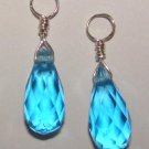 Small - Medium Topaz Blue CZ INTERCHANGEABLE Earring Charms Sterling Silver