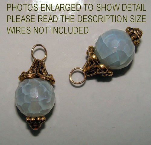 Fancy Blue Agate INTERCHANGEABLE Earring Charms YG orSS