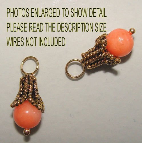 Fancy 6m Salmon INTERCHANGEABLE Earring Charms YG or SS