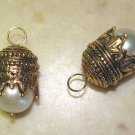 Crowned 10mm Pearl INTERCHANGEABLE Earring Charms YG SS